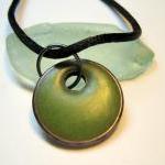 Reserved Pendant - Lime Green Resin Textured..