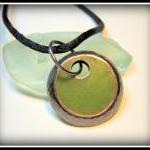 Reserved Pendant - Lime Green Resin Textured..