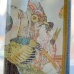 Pendant - Japanese Vintage Stamp Glass Tile Geisha..