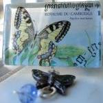 Pendant - Butterfly Royaume Du Cambodge Glass Tile