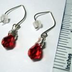 Earrings - Ruby Red Swarovski Crystal Sterling