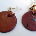 Earrings - Mauve Black Enameled Copper Posts