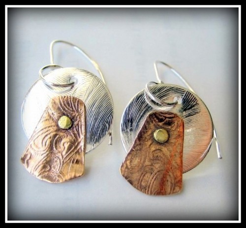 Earrings - Trimetal Sterling Copper Brass Cold Connections